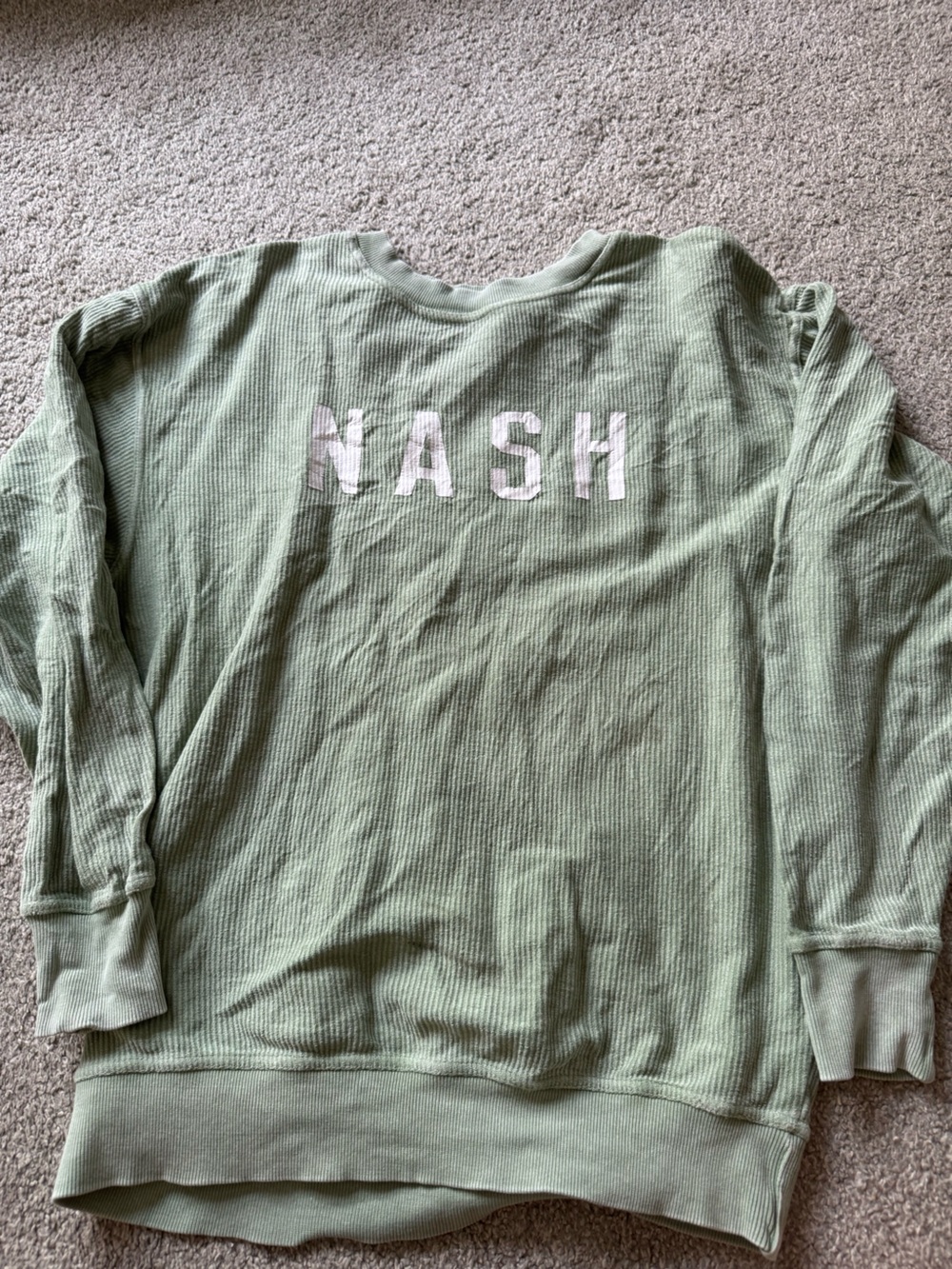 Nash Green Waffle Crewneck Sweater